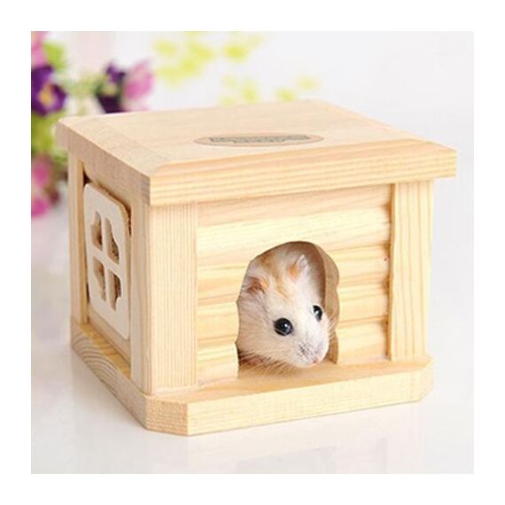 Gabbia per animali domestici capanna in legno per tetto piatto per animali domestici per criceto di conigli di piccoli animali