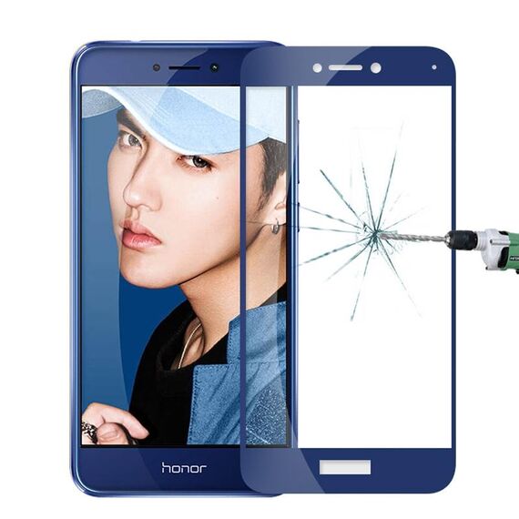 MOFI Huawei Honor 8 Youth Editon 0.3mm 9H Durezza 2.5D Pellicola per schermo in vetro temperato a schermo intero a prova di esplosione (blu)