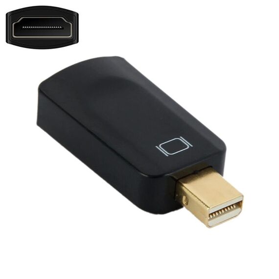 Adattatore Mini DisplayPort maschio a HDMI femmina, dimensioni: 4 cm x 1,8 cm x 0,7 cm (nero)