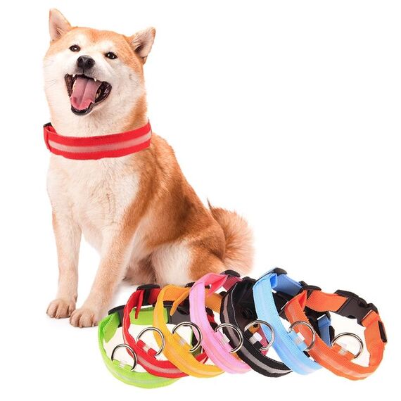 Collare per cani lampeggiante a LED a 3 modalità regolabile, taglia: S (consegna a colori casuali)