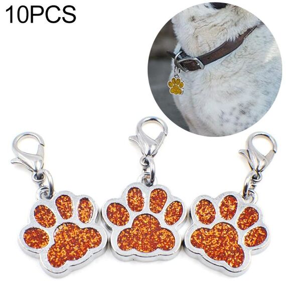 10 pezzi smalto gatto cane orso zampa stampe portachiavi creazione di gioielli (arancione)