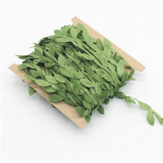 5 pezzi Ghirlanda di foglie di stoffa Accessori per la decorazione Foglia verde Foglia di canna Simulazione Ghirlanda fai da te Materiale, Dimensioni: 10 metri / Carta