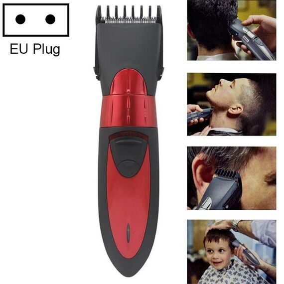 Tagliacapelli elettrico impermeabile Trimmer per capelli ricaricabile Tagliatrice per capelli Taglio di capelli Trimer per barba, Spina europea (Rosso)