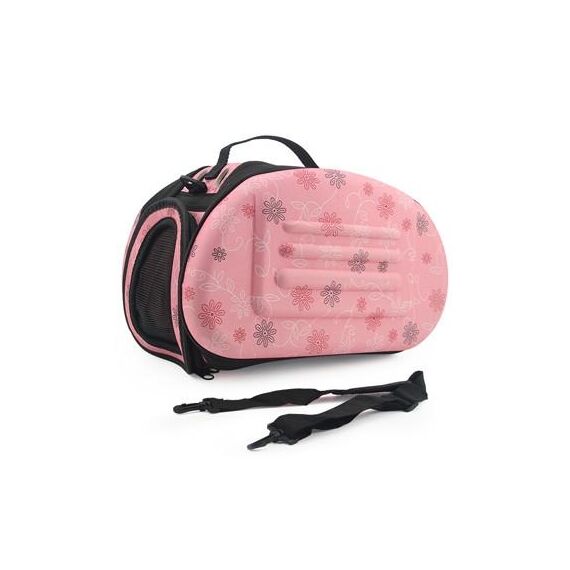 Borsa da viaggio pieghevole per gatti Borsa da viaggio pieghevole per cuccioli che trasportano borse per animali domestici a tracolla in rete (rosa)