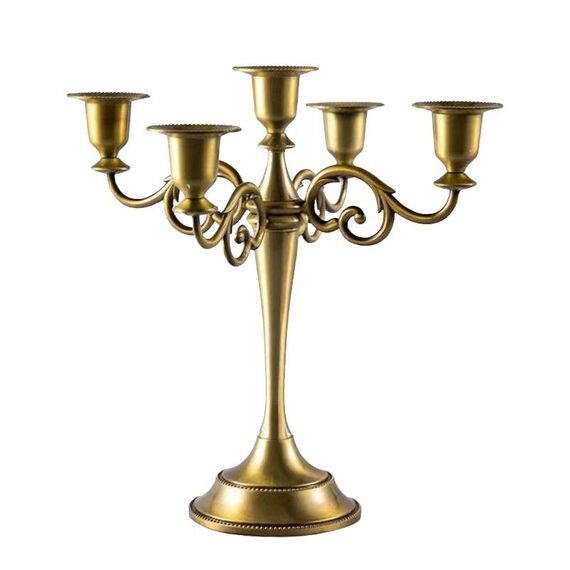 Candeliere retrò Decorazione per la casa Soggiorno Caffè Ristorante a tema Gioielli Cena a lume di candela Puntelli Regali, Stile: Bronzo-5 braccia