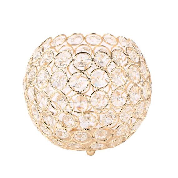Sfera di cristallo Candeliere Vaso Piombo stradale Tipo di sfera Candeliere Candeliere di nozze Decorazione, Dimensioni: 100 mm (Oro)