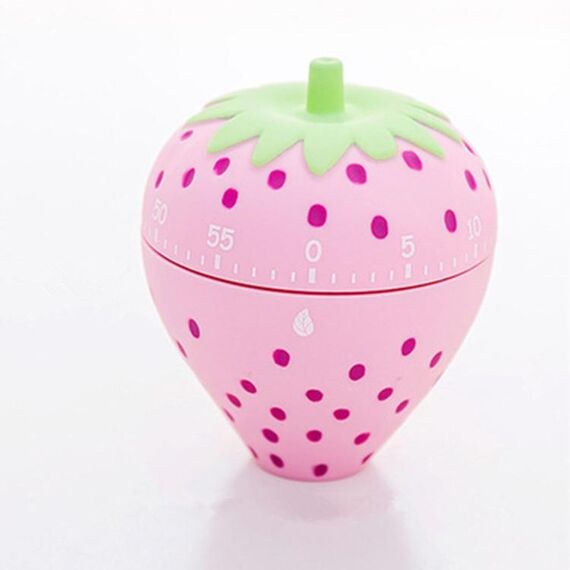 Creativo Cartoon Fruit Shape Multi-Function Rotary Timer Learning Work Efficiency Time Manager (Strawberry)