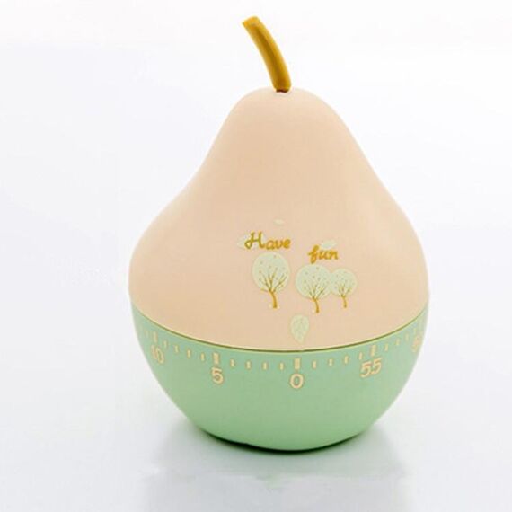 Creativo Cartoon Fruit Shape Multi-Function Rotary Timer Learning Work Efficiency Time Manager (Pear)