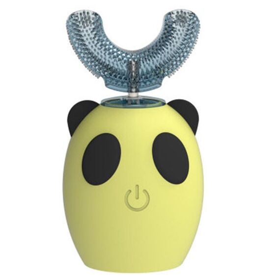 Strumento di bellezza a forma di U Dente a vibrazione ultrasonica Ricarica USB Spazzolino elettrico per bambini, Stile: 8-15 anni (giallo chiaro)