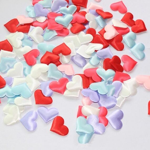 100 pezzi / pacco 3,5 cm forniture per matrimoni amore tiro a mano fiore decorazione della stanza nuziale simulazione petali finti (miscelazione dei colori)