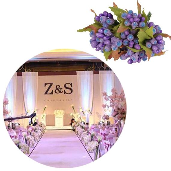 5 pezzi di plastica fatti a mano fai da te matrimonio schiuma testa di fiore simulazione bouquet fiore stame (5-8 bastoncini)