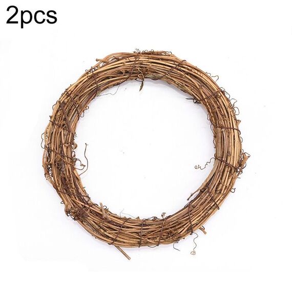2 PCS Albero Vite Corona di Natale fai da te in rattan della decorazione del giardino in rattan per Finestra
