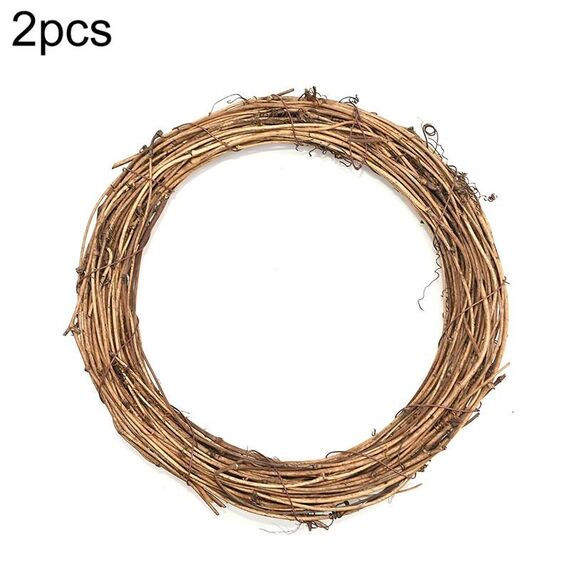 2 PCS Albero Vite Corona di Natale fai da te in rattan della decorazione del giardino in rattan per Finestra