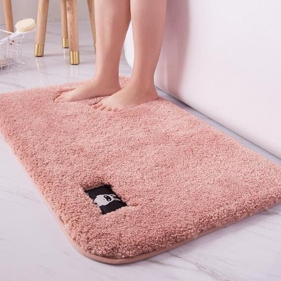 Tappetino da bagno assorbente per WC da bagno Tappetino da bagno antiscivolo per camera da letto, dimensioni: 50x80cm (rosa)