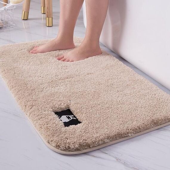 Tappetino da bagno assorbente per WC da bagno Tappetino da letto antiscivolo per camera da letto, dimensioni: 50x80 cm (bianco crema)