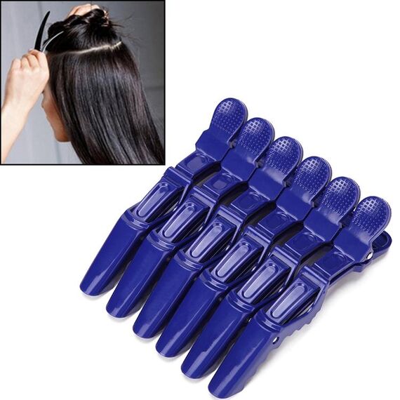6 pezzi di capelli non facili da sfilare parrucchiere barbiere stile negozio partizione strumenti per capelli clip speciali (blu)