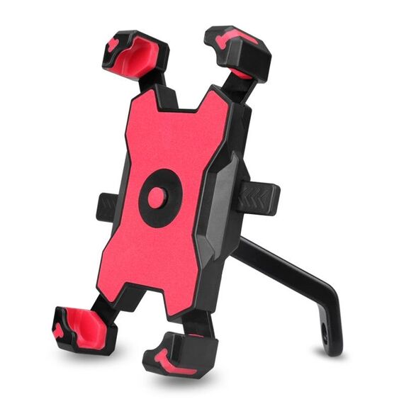 Supporto per telefono cellulare per bicicletta elettrica può essere ruotato Supporto per telefono cellulare a 360 gradi Staffa di regolazione a quattro vie per moto, Stile: specchietti retrovisori (rosso)
