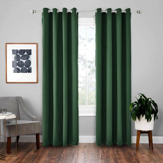 Tenda solida con isolamento in stoffa per tende ad alta precisione da 4 pezzi, dimensioni: 52 × 63 pollici （132 × 160 cm） (verde scuro)