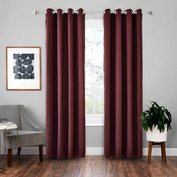 Tenda solida isolante in tessuto ombreggiante ad alta precisione, dimensioni: 52x84（132x213）(Rosso vino)