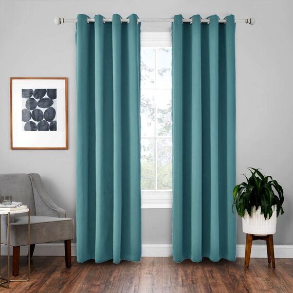 Tenda solida con isolamento in tessuto per tende ad alta precisione da 4 pezzi, dimensioni: 140 × 175 (blu lago)