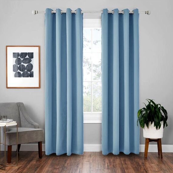 Tenda solida con isolamento in tessuto per tende ad alta precisione da 4 pezzi, dimensioni: 140 × 175 (blu)