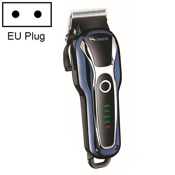 Surker SK-803 Tagliacapelli LCD ad alta potenza Plug-in Clippers elettrici a doppio uso (blu)