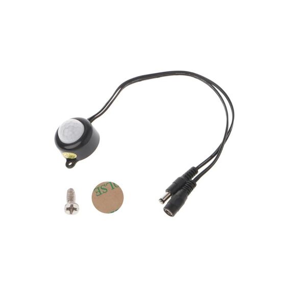 DC 5-24V / 5A con spina per barra luminosa a LED Interruttore sensore di movimento PIR a infrarossi corpo umano (nero)