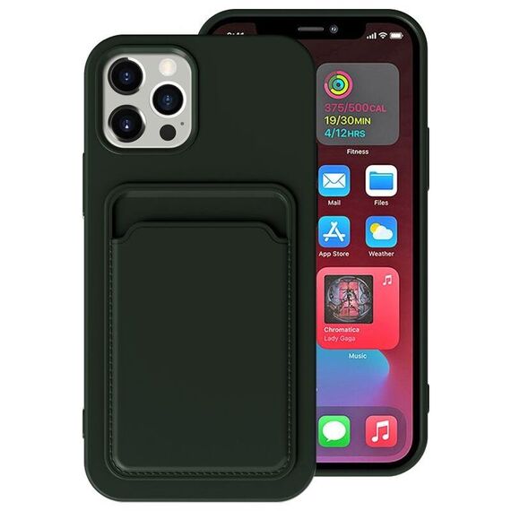Per iPhone 12 mini TPU + fodera in flanella Custodia antiurto con slot per schede per iPhone 12 Mini (verde)