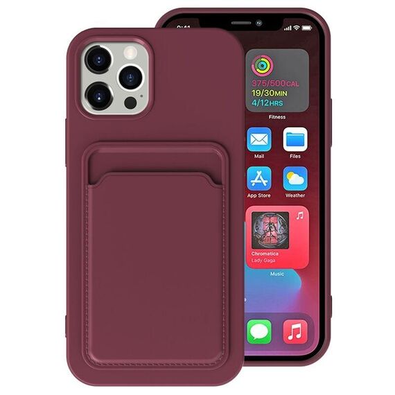 Per iPhone 12 mini TPU + fodera in flanella Custodia antiurto con slot per schede per iPhone 12 Mini (viola scuro)