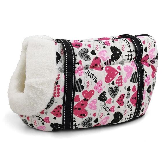 Borsa per il trasporto di animali domestici retrò Zaino comodo e traspirante per cani e gatti, dimensioni: L 55x26x27cm (Love Velveted)