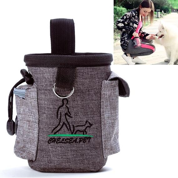 Formazione per animali da addestramento in vita Borsa da esterno multifunzione da esterno sacchetto per animali domestici (grigio)