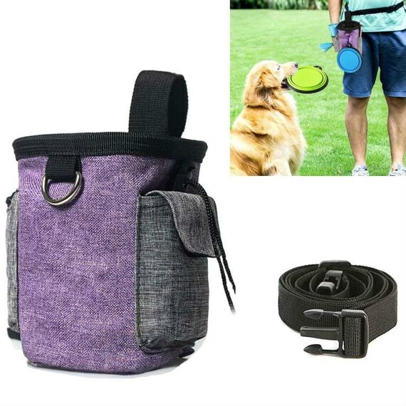 Borsa a vita da addestramento per animali domestici con cintura Formazione portatile Training Pet Snack Bag, Specifica: Borsa a vita viola
