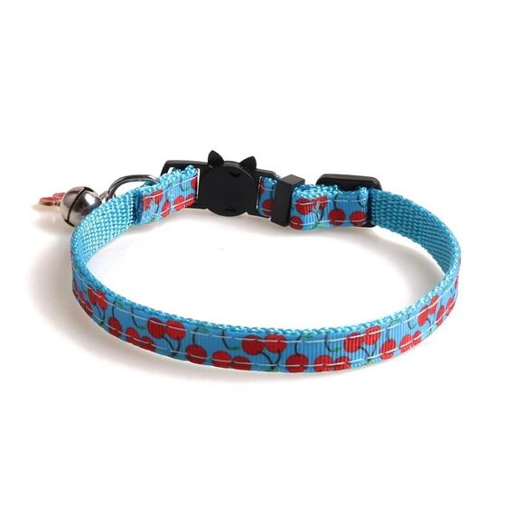 Collare per gatti con frutta e fettuccia per animali domestici con accessori per frutta Collare per animali domestici con campanella, dimensioni: 1x28 cm (ciliegia)