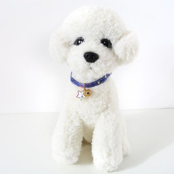 Accessori per animali domestici con collare con fibbia di sicurezza regolabile per cani e gatti, dimensioni: S 17-32 cm, stile: stella (blu)