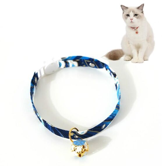 Accessori per collari per cani per gatti con colletto a campana cava con fiore per animali domestici, 6 pezzi, specifica: S 17-32cm (blu)