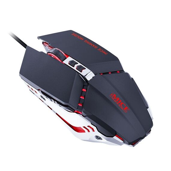 iMICE T80 7 tasti 3200 DPI Macro Programming Mechanical Gaming Mouse cablato, lunghezza cavo: 1,8 m (nero)