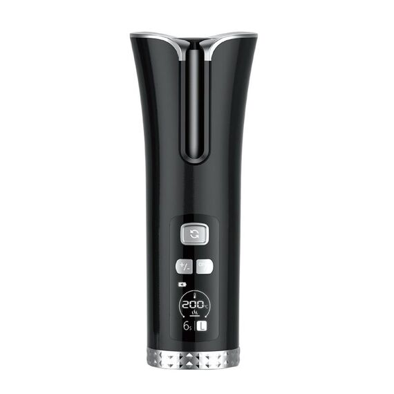 Ricarica USB Ferro arricciacapelli rotante automatico Ferro arricciacapelli da viaggio wireless portatile (nero)