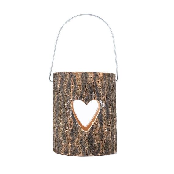 2 PCS 120211 Lampada per atmosfera di San Valentino Portacandele Decorazione per caffè Decorazione per feste in casa Cera per tè Tazza di candela in legno (Amore)
