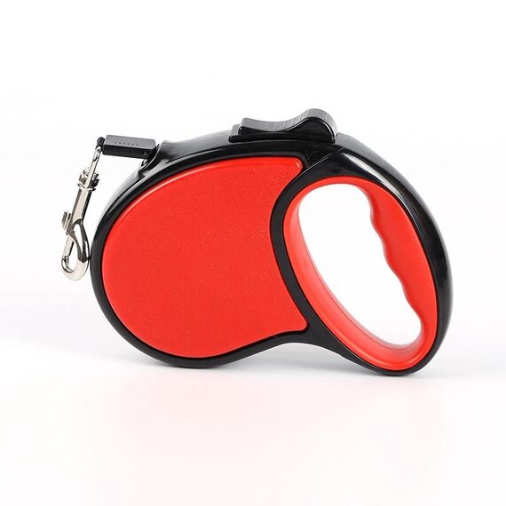 Guinzaglio per cani portatile retrattile automatico con fune di trazione piccolo 3 m (rosso)