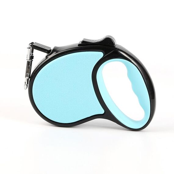 Guinzaglio per cani portatile con trattore retrattile automatico con fune di trazione grande 5 m (azzurro)