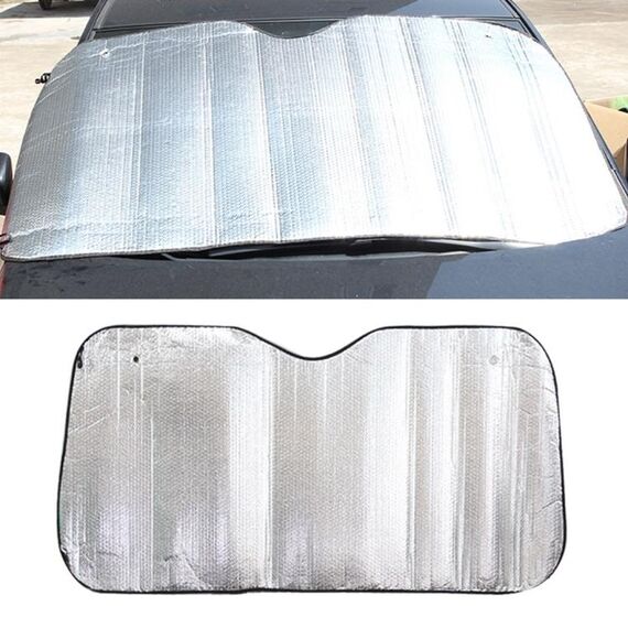 Argento foglio di alluminio parasole parasole per auto parabrezza copertura blocco finestra anteriore parasole protezione UV, dimensioni: 150 x 80 cm