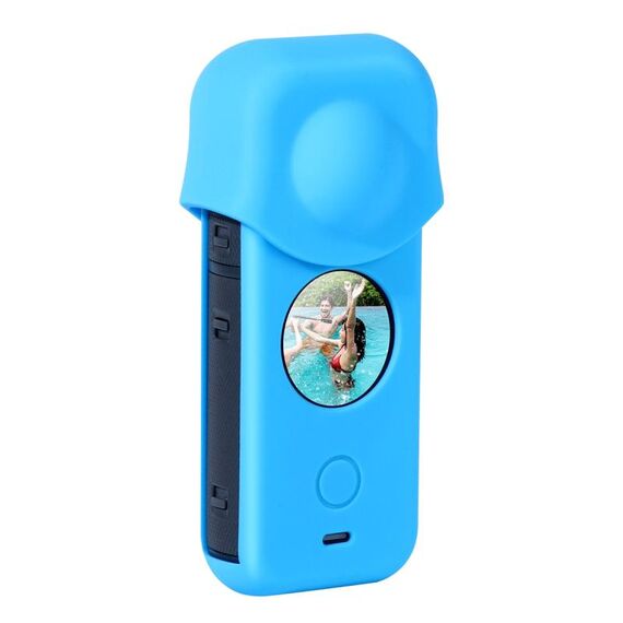Custodia protettiva in silicone antipolvere per tutto il corpo per Insta360 ONE X2 (blu)