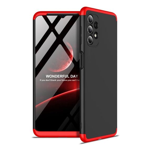 Per Samsung Galaxy A32 4G GKK Tre stage Splicing Coverage PC Case PC (nero rosso)