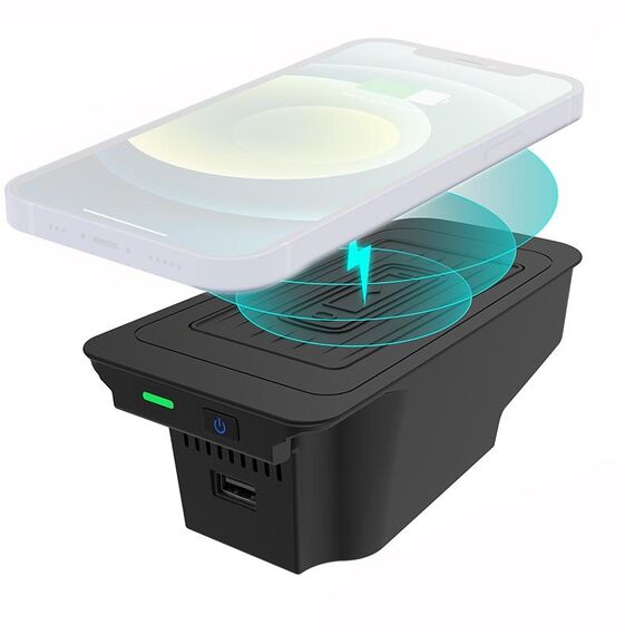 Caricabatterie wireless standard Qi per auto 10W Ricarica rapida per Volvo S60 2019-2021, guida a sinistra e a destra