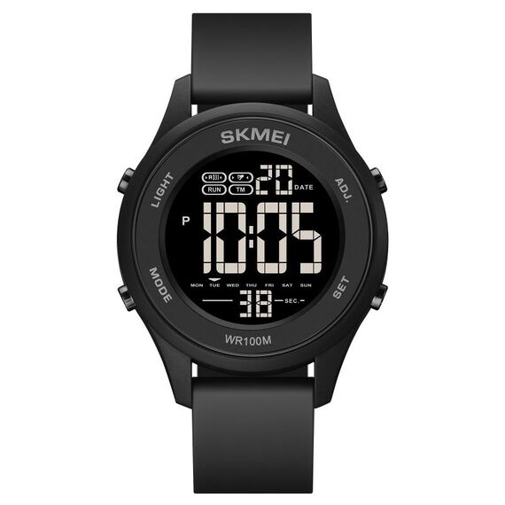 SKMEI 1758 Multifunzionale LED Display digitale Luminoso cinturino in silicone Guarda elettronica (nero)