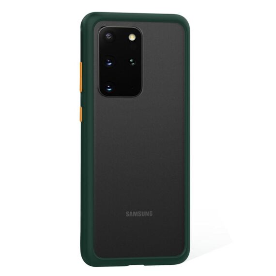 Custodia protettiva antiurto TPU + PC antiurto per Galaxy S20 + serie ROCK Guard Pro (verde scuro + arancione)