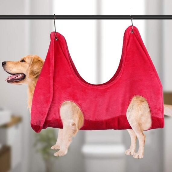 Gatto e cane Amaca Amaca per unghie per unghie ad ispessimento Grooming Hammock, Dimensioni: Piccolo 25 cm (rosso)