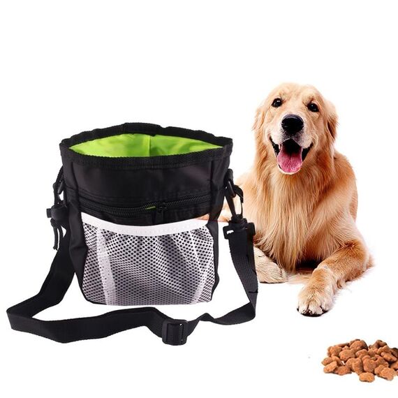 Borsa da snack per sacchetto di addestramento per animali domestici Borsa a vita da esterno Portable Borsa multifunzionale a due in-one portatile (nero)