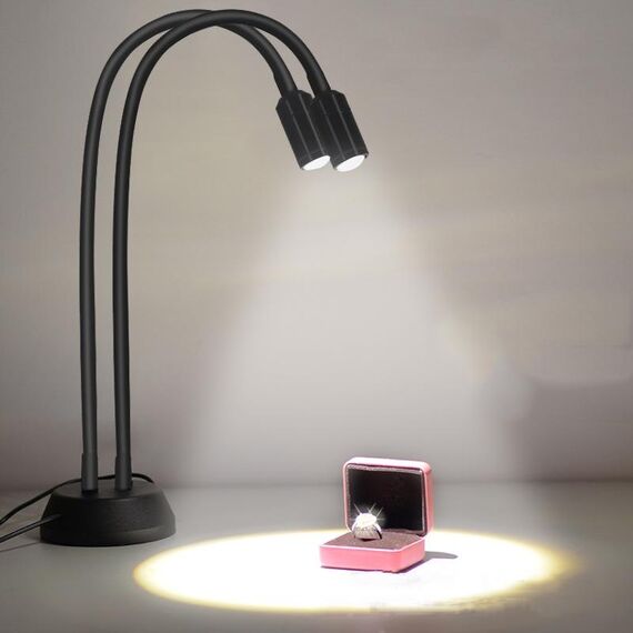 Led Jewelry Photo Faretti da tavolo Lampade da tavolo Take Wenwan Diamond Jadeite Jade Lights Live Light Fill Spotlight Spotlight Possono essere regolati, Stile: Doppia testa Versione base