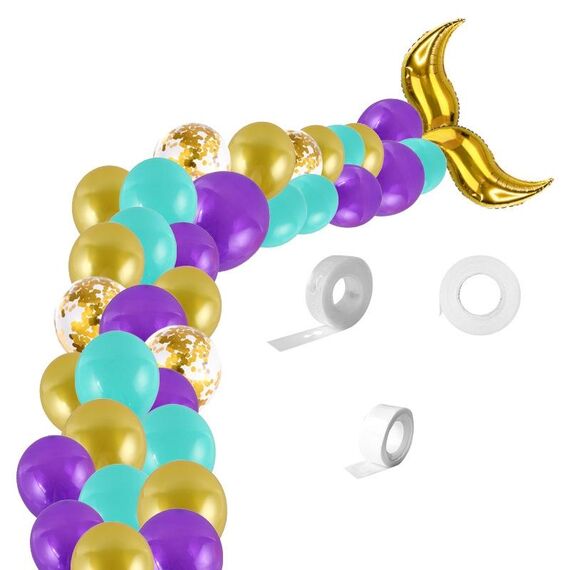 5011 Birthday Party Decorazione 12 pollici Mermaid Tail Latex Balloon set (Gold)